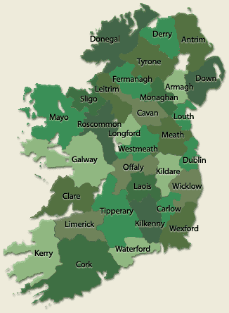 Image of Ireland County Map